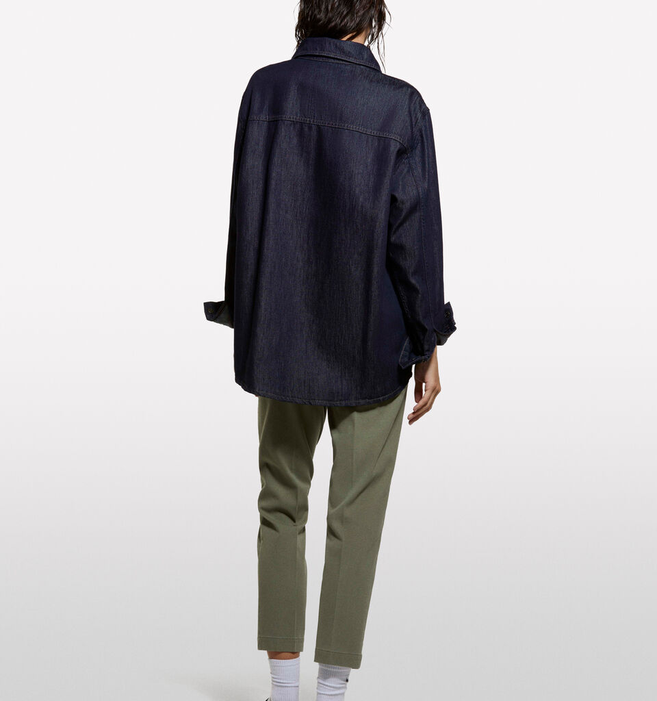 Pantaloni chino verde scuro a sigaretta - pantaloni skinny da donna - Verde Militare | Sisley image number 2